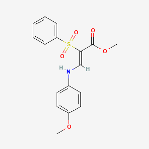 molecular formula C17H17NO5S B2781448 methyl (2Z)-3-[(4-methoxyphenyl)amino]-2-(phenylsulfonyl)acrylate CAS No. 1327173-71-6