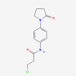 molecular formula C13H15ClN2O2 B2781454 3-chloro-N-[4-(2-oxopyrrolidin-1-yl)phenyl]propanamide CAS No. 923207-68-5