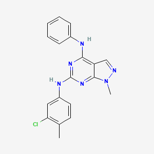 molecular formula C19H17ClN6 B2781467 N6-(3-chloro-4-methylphenyl)-1-methyl-N4-phenyl-1H-pyrazolo[3,4-d]pyrimidine-4,6-diamine CAS No. 878063-17-3