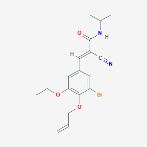 molecular formula C18H21BrN2O3 B2781468 (E)-3-(3-bromo-5-ethoxy-4-prop-2-enoxyphenyl)-2-cyano-N-propan-2-ylprop-2-enamide CAS No. 444195-99-7