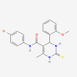 molecular formula C19H18BrN3O2S B2781469 N-(4-bromophenyl)-4-(2-methoxyphenyl)-6-methyl-2-thioxo-1,2,3,4-tetrahydropyrimidine-5-carboxamide CAS No. 941944-38-3
