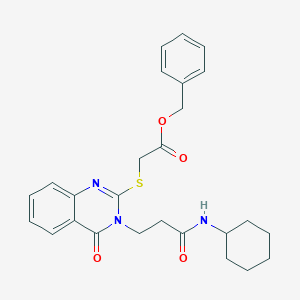 molecular formula C26H29N3O4S B2781493 benzyl 2-({3-[2-(cyclohexylcarbamoyl)ethyl]-4-oxo-3,4-dihydroquinazolin-2-yl}sulfanyl)acetate CAS No. 451463-84-6