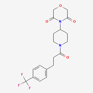 molecular formula C19H21F3N2O4 B2781501 4-(1-(3-(4-(Trifluoromethyl)phenyl)propanoyl)piperidin-4-yl)morpholine-3,5-dione CAS No. 2034367-29-6