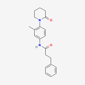molecular formula C21H24N2O2 B2781503 N-[3-methyl-4-(2-oxopiperidin-1-yl)phenyl]-3-phenylpropanamide CAS No. 941872-62-4
