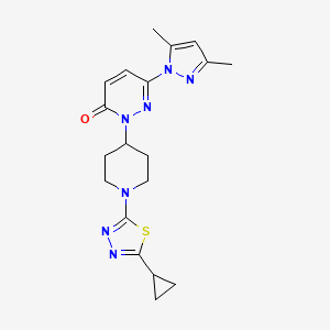 molecular formula C19H23N7OS B2781515 2-[1-(5-cyclopropyl-1,3,4-thiadiazol-2-yl)piperidin-4-yl]-6-(3,5-dimethyl-1H-pyrazol-1-yl)-2,3-dihydropyridazin-3-one CAS No. 2380033-73-6