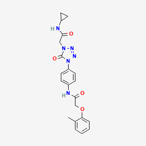 molecular formula C21H22N6O4 B2781524 N-(4-{4-[(cyclopropylcarbamoyl)methyl]-5-oxo-4,5-dihydro-1H-1,2,3,4-tetrazol-1-yl}phenyl)-2-(2-methylphenoxy)acetamide CAS No. 1396864-83-7