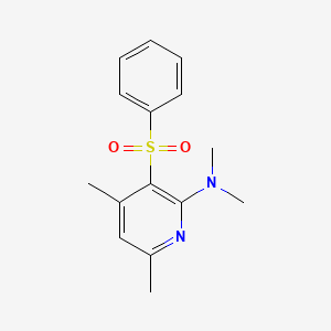 molecular formula C15H18N2O2S B2781528 3-(benzenesulfonyl)-N,N,4,6-tetramethylpyridin-2-amine CAS No. 339017-05-9