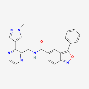 molecular formula C23H18N6O2 B2781534 N-((3-(1-methyl-1H-pyrazol-4-yl)pyrazin-2-yl)methyl)-3-phenylbenzo[c]isoxazole-5-carboxamide CAS No. 2034465-51-3