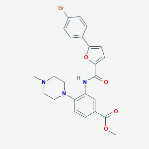 molecular formula C24H24BrN3O4 B278155 Methyl 3-{[5-(4-bromophenyl)-2-furoyl]amino}-4-(4-methyl-1-piperazinyl)benzoate 