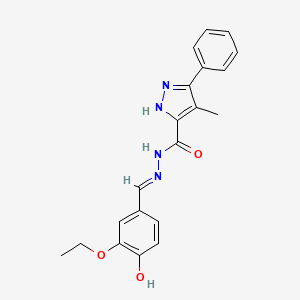 (E)-N'-(3-ethoxy-4-hydroxybenzylidene)-4-methyl-3-phenyl-1H-pyrazole-5-carbohydrazide