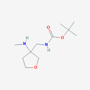 molecular formula C11H22N2O3 B2781560 Tert-butyl N-[[3-(methylamino)oxolan-3-yl]methyl]carbamate CAS No. 2247106-94-9