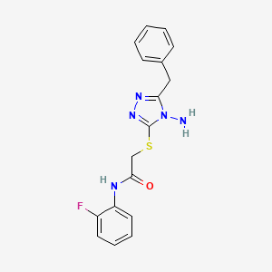 2-[(4-amino-5-benzyl-4H-1,2,4-triazol-3-yl)sulfanyl]-N-(2-fluorophenyl)acetamide