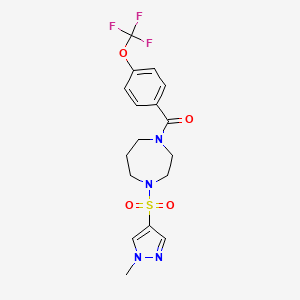 (4-((1-methyl-1H-pyrazol-4-yl)sulfonyl)-1,4-diazepan-1-yl)(4-(trifluoromethoxy)phenyl)methanone