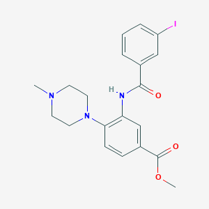molecular formula C20H22IN3O3 B278157 Methyl 3-[(3-iodobenzoyl)amino]-4-(4-methyl-1-piperazinyl)benzoate 