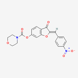 (Z)-2-(4-nitrobenzylidene)-3-oxo-2,3-dihydrobenzofuran-6-yl morpholine-4-carboxylate