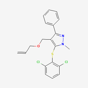 5-(2,6-Dichlorophenyl)sulfanyl-1-methyl-3-phenyl-4-(prop-2-enoxymethyl)pyrazole