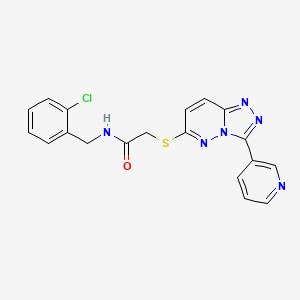 molecular formula C19H15ClN6OS B2781579 N-[(2-chlorophenyl)methyl]-2-{[3-(pyridin-3-yl)-[1,2,4]triazolo[4,3-b]pyridazin-6-yl]sulfanyl}acetamide CAS No. 868968-96-1