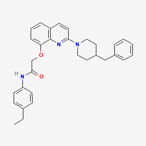2-((2-(4-benzylpiperidin-1-yl)quinolin-8-yl)oxy)-N-(4-ethylphenyl)acetamide