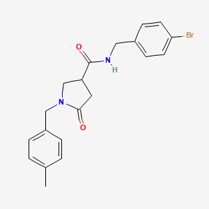 molecular formula C20H21BrN2O2 B2781582 N-[(4-Bromophenyl)methyl]-1-[(4-methylphenyl)methyl]-5-oxopyrrolidine-3-carboxamide CAS No. 2380188-97-4