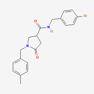 N-[(4-Bromophenyl)methyl]-1-[(4-methylphenyl)methyl]-5-oxopyrrolidine-3-carboxamide