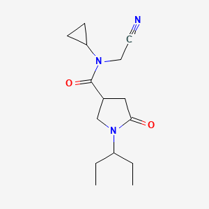 molecular formula C15H23N3O2 B2781600 N-(Cyanomethyl)-N-cyclopropyl-5-oxo-1-pentan-3-ylpyrrolidine-3-carboxamide CAS No. 2192975-12-3