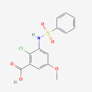 B2781605 2-Chloro-5-methoxy-3-[(phenylsulfonyl)amino]benzoic acid CAS No. 725692-72-8