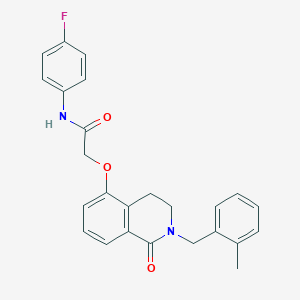 molecular formula C25H23FN2O3 B2781615 N-(4-fluorophenyl)-2-((2-(2-methylbenzyl)-1-oxo-1,2,3,4-tetrahydroisoquinolin-5-yl)oxy)acetamide CAS No. 850908-65-5
