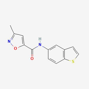 molecular formula C13H10N2O2S B2781616 N-(1-benzothiophen-5-yl)-3-methyl-1,2-oxazole-5-carboxamide CAS No. 946286-51-7