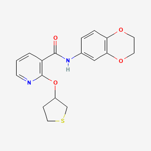 molecular formula C18H18N2O4S B2781620 N-(2,3-dihydro-1,4-benzodioxin-6-yl)-2-(thiolan-3-yloxy)pyridine-3-carboxamide CAS No. 2034499-44-8