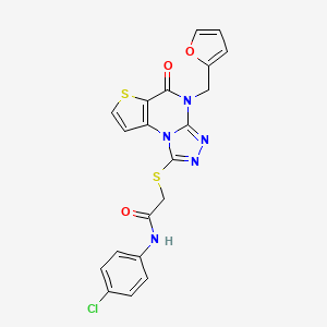 N-(4-chlorophenyl)-2-((4-(furan-2-ylmethyl)-5-oxo-4,5-dihydrothieno[2,3-e][1,2,4]triazolo[4,3-a]pyrimidin-1-yl)thio)acetamide