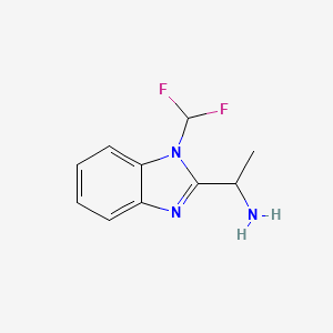 molecular formula C10H11F2N3 B2781627 1-[1-(difluoromethyl)-1H-1,3-benzodiazol-2-yl]ethan-1-amine CAS No. 923204-69-7