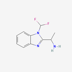 molecular formula C10H11F2N3 B2781627 1-[1-(difluoromethyl)-1H-benzimidazol-2-yl]ethanamine CAS No. 923204-69-7