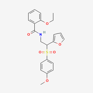 molecular formula C22H23NO6S B2781638 2-ethoxy-N-[2-(furan-2-yl)-2-(4-methoxybenzenesulfonyl)ethyl]benzamide CAS No. 946349-05-9