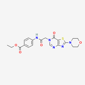 ethyl 4-(2-(2-morpholino-7-oxothiazolo[4,5-d]pyrimidin-6(7H)-yl)acetamido)benzoate