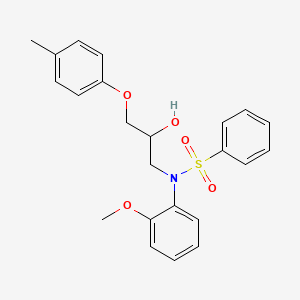 N-[2-hydroxy-3-(4-methylphenoxy)propyl]-N-(2-methoxyphenyl)benzenesulfonamide
