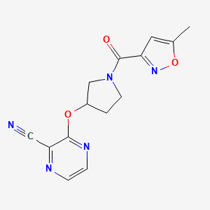 3-((1-(5-Methylisoxazole-3-carbonyl)pyrrolidin-3-yl)oxy)pyrazine-2-carbonitrile