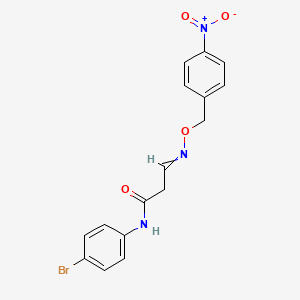 molecular formula C16H14BrN3O4 B2781665 N-(4-bromophenyl)-3-[(4-nitrophenyl)methoxyimino]propanamide CAS No. 320417-76-3