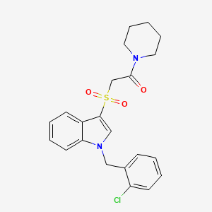 2-((1-(2-chlorobenzyl)-1H-indol-3-yl)sulfonyl)-1-(piperidin-1-yl)ethanone