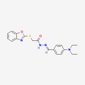 (E)-2-(benzo[d]oxazol-2-ylthio)-N'-(4-(diethylamino)benzylidene)acetohydrazide