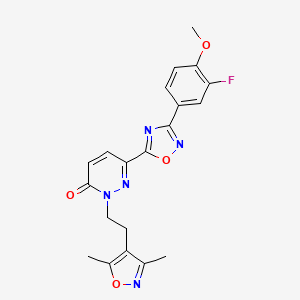 2-(2-(3,5-dimethylisoxazol-4-yl)ethyl)-6-(3-(3-fluoro-4-methoxyphenyl)-1,2,4-oxadiazol-5-yl)pyridazin-3(2H)-one