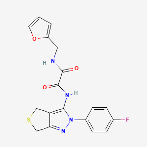 N'-[2-(4-fluorophenyl)-4,6-dihydrothieno[3,4-c]pyrazol-3-yl]-N-(furan-2-ylmethyl)oxamide