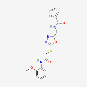 molecular formula C17H16N4O5S B2781690 N-{[5-({[(2-METHOXYPHENYL)CARBAMOYL]METHYL}SULFANYL)-1,3,4-OXADIAZOL-2-YL]METHYL}FURAN-2-CARBOXAMIDE CAS No. 851862-51-6