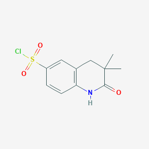 molecular formula C11H12ClNO3S B2781691 3,3-Dimethyl-2-oxo-1,2,3,4-tetrahydroquinoline-6-sulfonyl chloride CAS No. 1368620-03-4