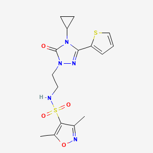 N-(2-(4-cyclopropyl-5-oxo-3-(thiophen-2-yl)-4,5-dihydro-1H-1,2,4-triazol-1-yl)ethyl)-3,5-dimethylisoxazole-4-sulfonamide
