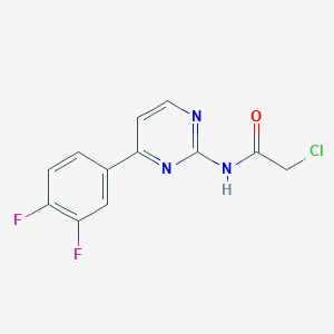 molecular formula C12H8ClF2N3O B2781698 2-Chloro-N-[4-(3,4-difluorophenyl)pyrimidin-2-yl]acetamide CAS No. 2411306-94-8