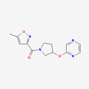 (5-Methylisoxazol-3-yl)(3-(pyrazin-2-yloxy)pyrrolidin-1-yl)methanone
