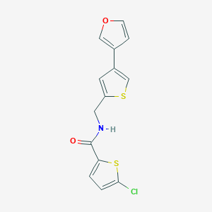 molecular formula C14H10ClNO2S2 B2781702 5-Chloro-N-[[4-(furan-3-yl)thiophen-2-yl]methyl]thiophene-2-carboxamide CAS No. 2380009-20-9
