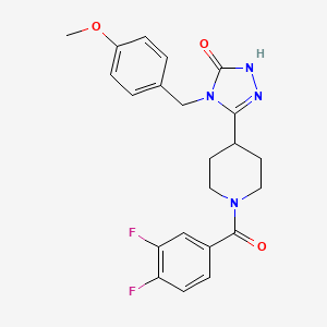 molecular formula C22H22F2N4O3 B2781707 5-[1-(3,4-difluorobenzoyl)piperidin-4-yl]-4-(4-methoxybenzyl)-2,4-dihydro-3H-1,2,4-triazol-3-one CAS No. 1775444-57-9