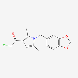 molecular formula C16H16ClNO3 B2781709 1-[1-(2H-1,3-benzodioxol-5-ylmethyl)-2,5-dimethyl-1H-pyrrol-3-yl]-2-chloroethan-1-one CAS No. 731826-79-2