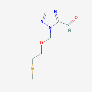molecular formula C9H17N3O2Si B2781712 2-(2-Trimethylsilylethoxymethyl)-1,2,4-triazole-3-carbaldehyde CAS No. 215871-11-7